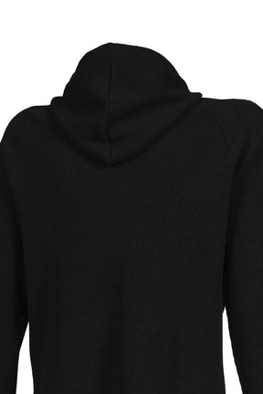 BULK SHOULDER WAFFLE HOODIE  / BLK