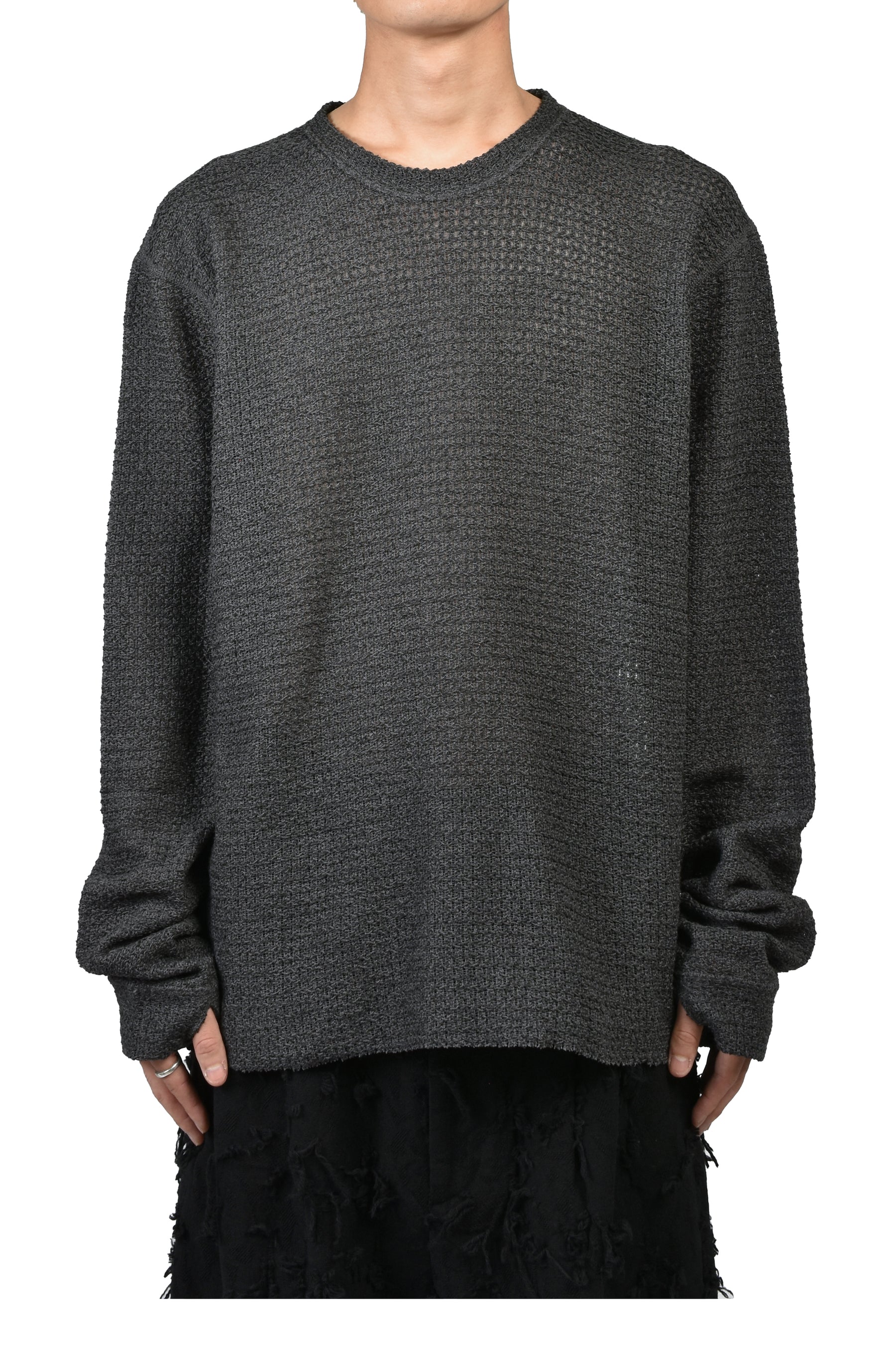 WASHI MIXED CREWNECK / FADED BLK