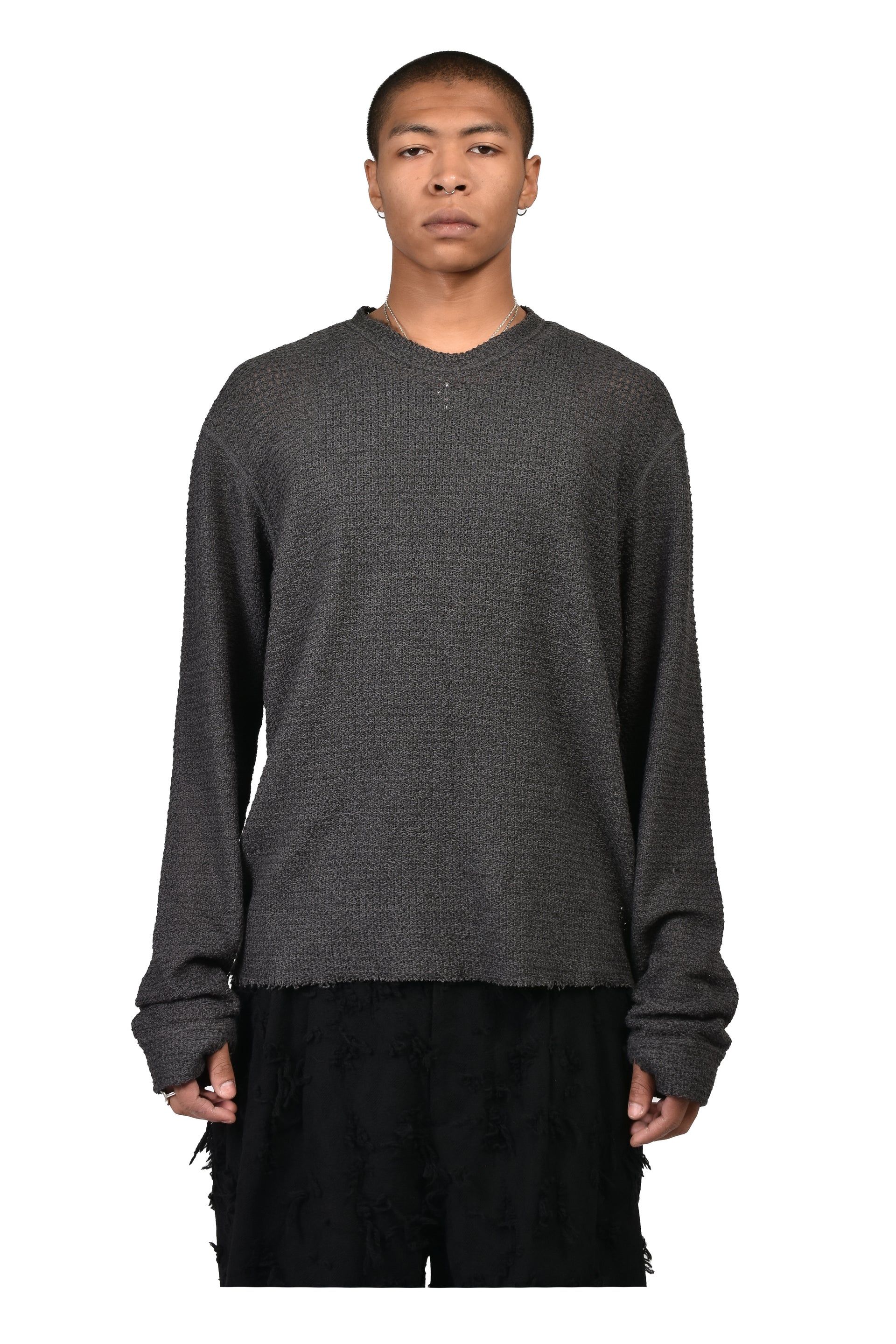 WASHI MIXED CREWNECK / FADED BLACK
