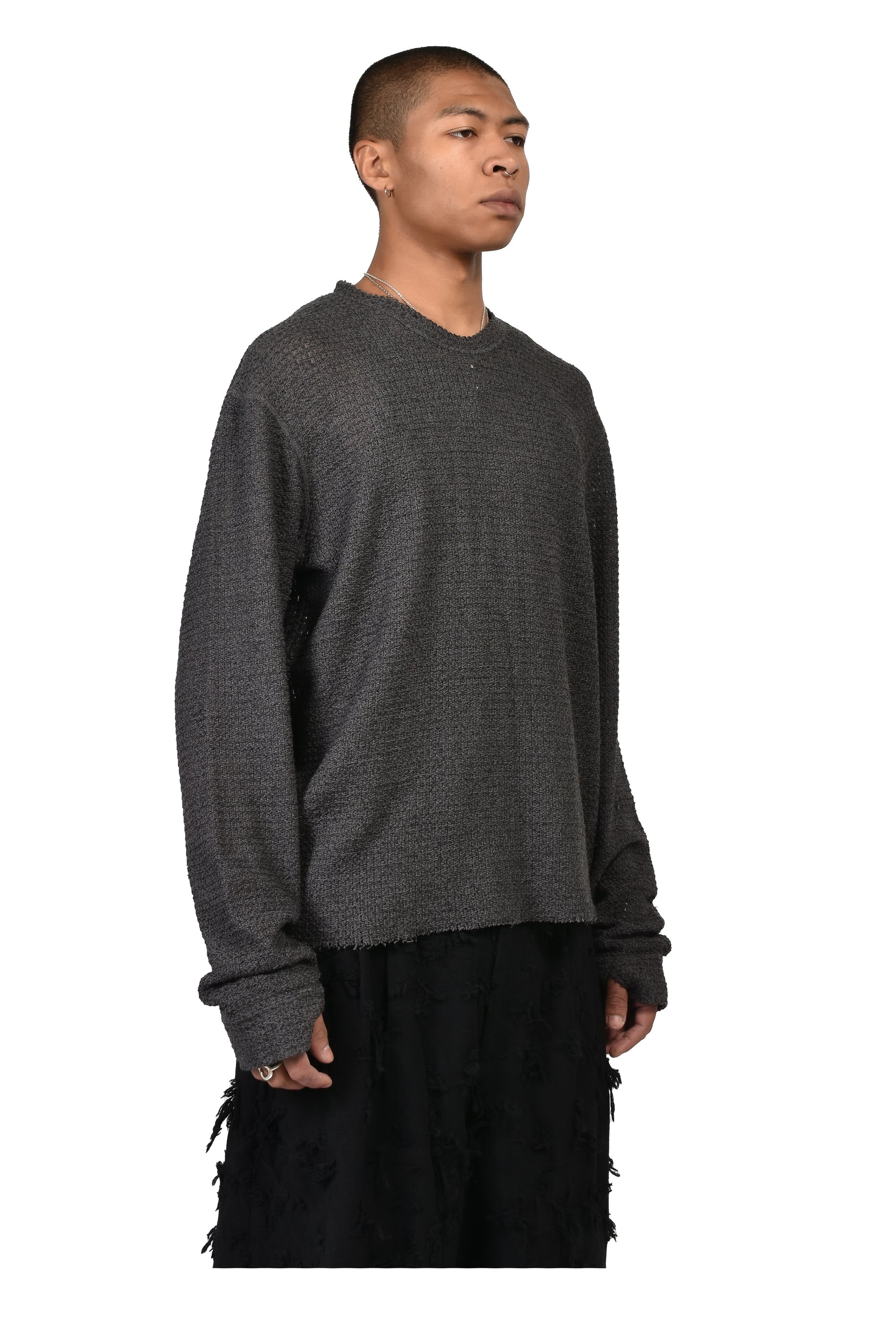 WASHI MIXED CREWNECK / FADED BLK