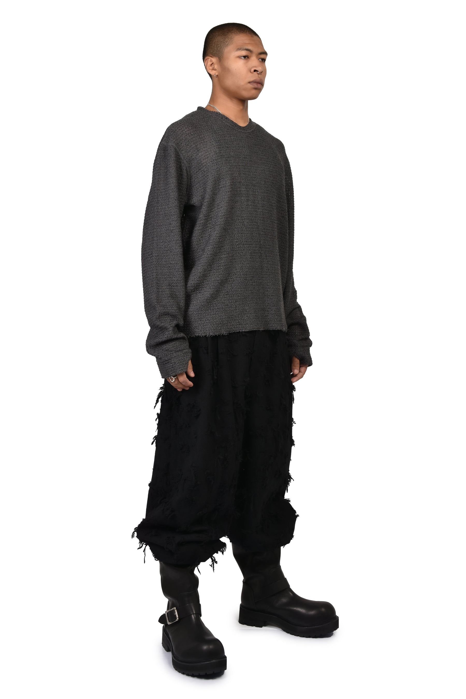 WASHI MIXED CREWNECK / FADED BLK