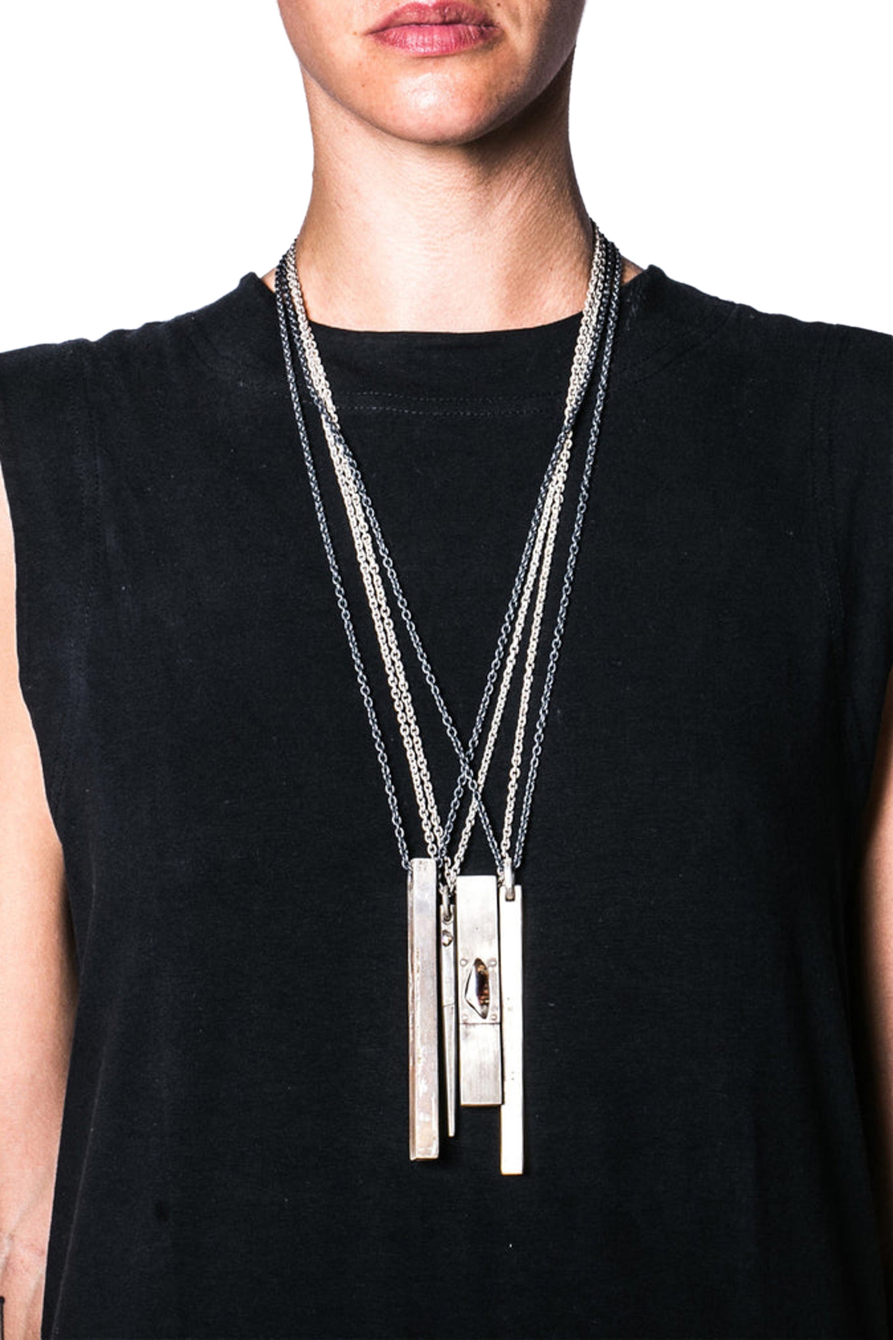 CUBOID NECKLACE (HALF, SUAG+KA) / SIL