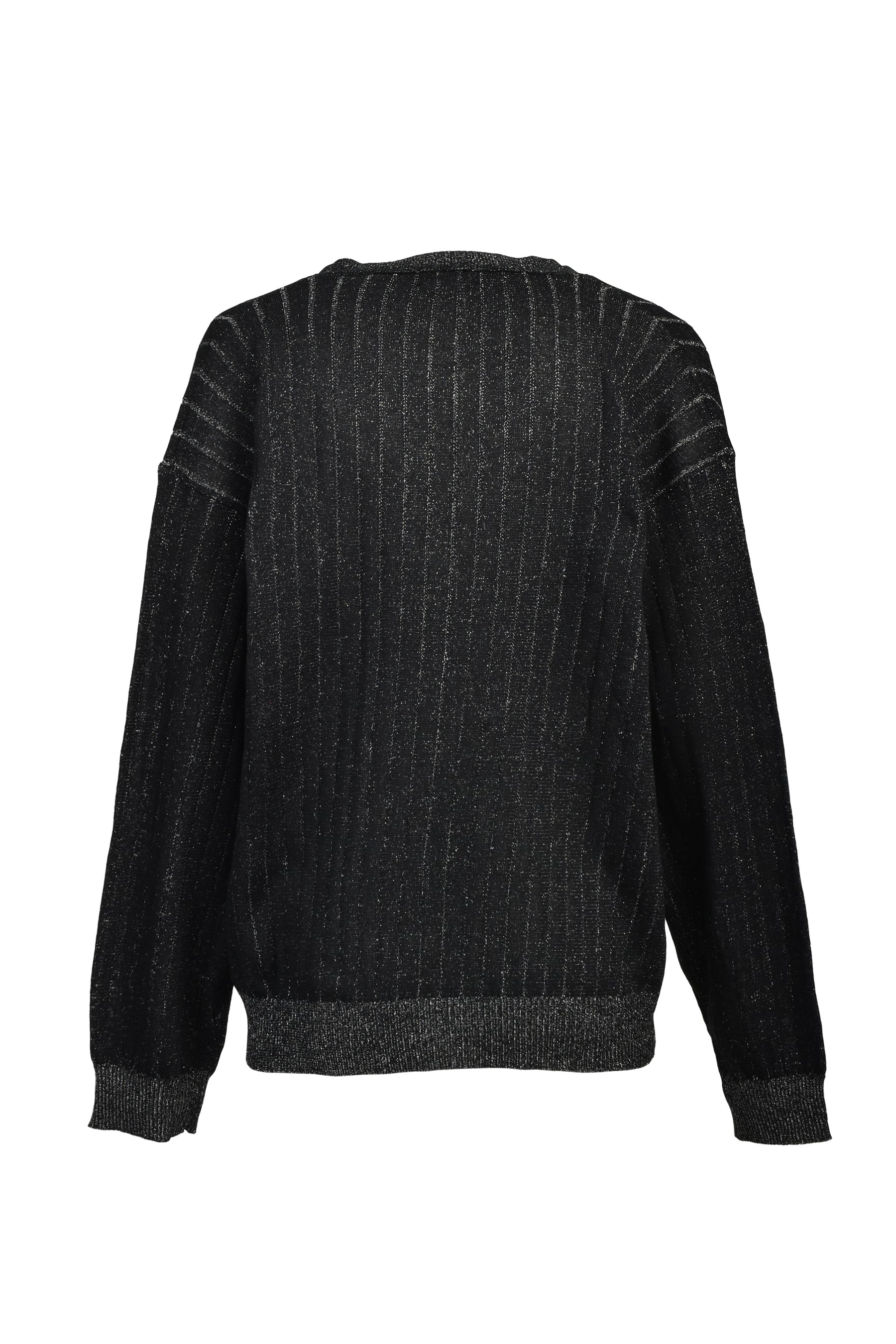 SCRIPT LOGO KNIT CARDIGAN / BLK