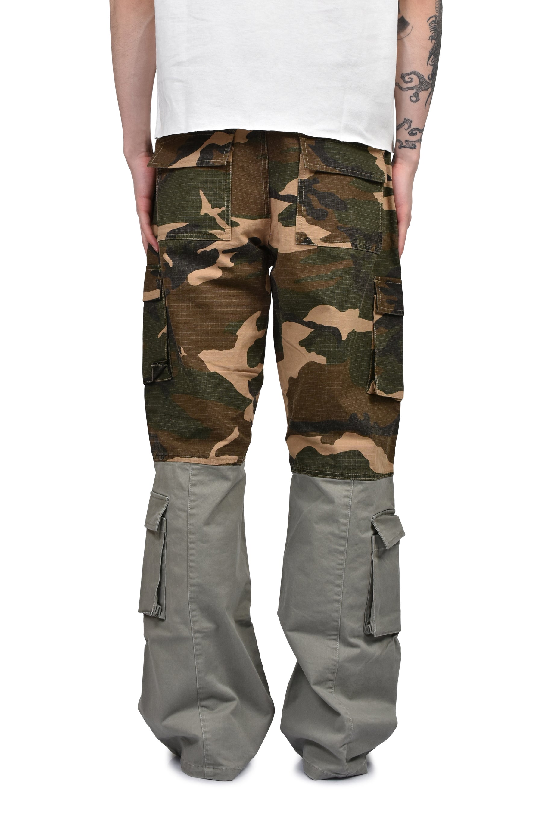BICOLOR CARGO PANTS / CAMO