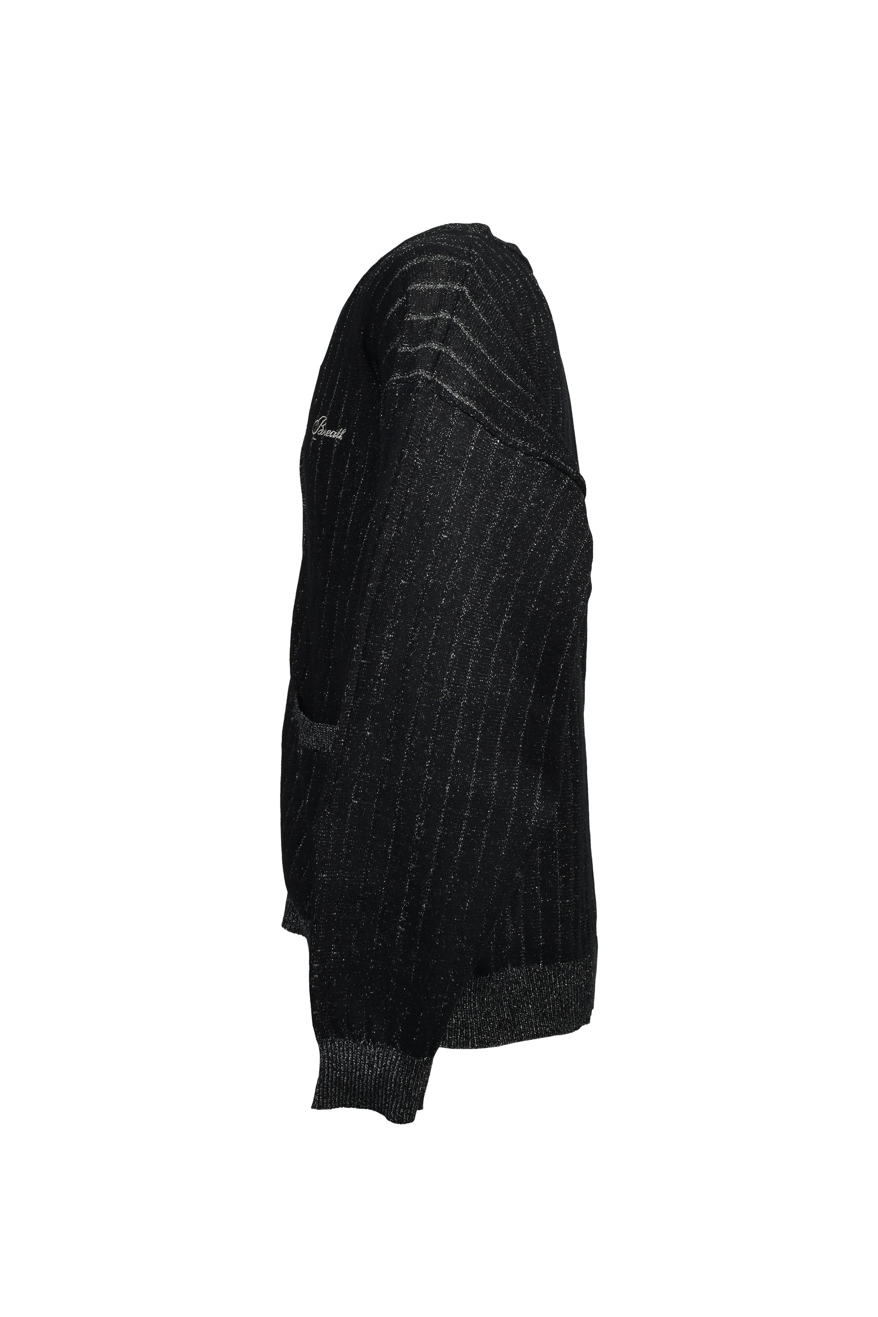 SCRIPT LOGO KNIT CARDIGAN / BLK