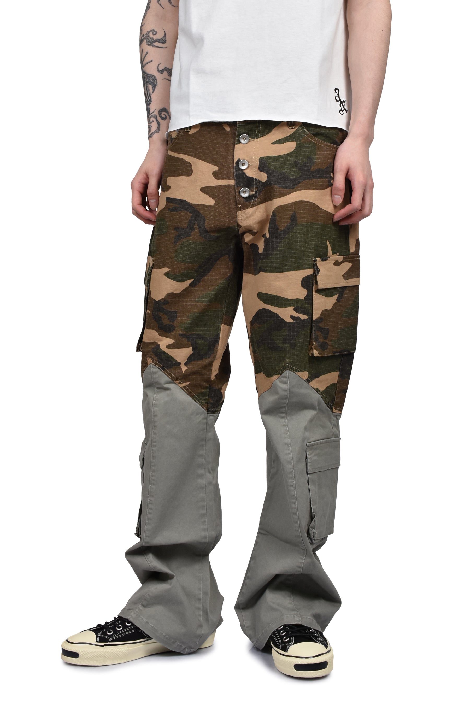 BICOLOR CARGO PANTS / CAMO