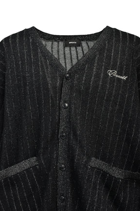 SCRIPT LOGO KNIT CARDIGAN / BLK