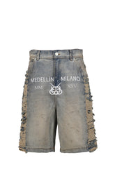SANTA UNION MEDELLIN MILANO RIPPED SHORT / DIRTY BLU