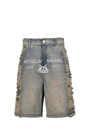 SANTA UNION MEDELLIN MILANO RIPPED SHORT / DIRTY BLU