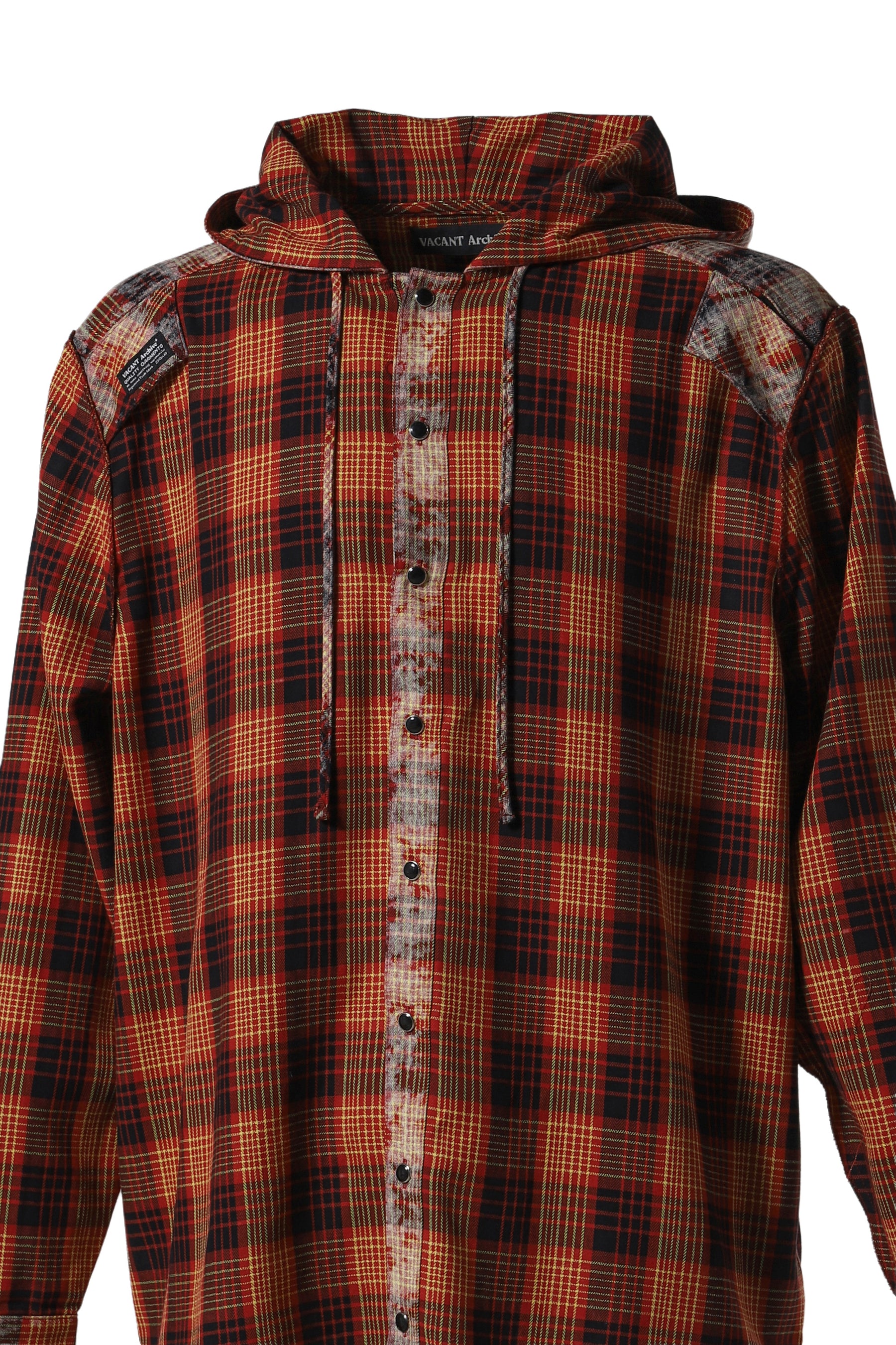 MAHA CHECK HOODIE SHIRT / RED