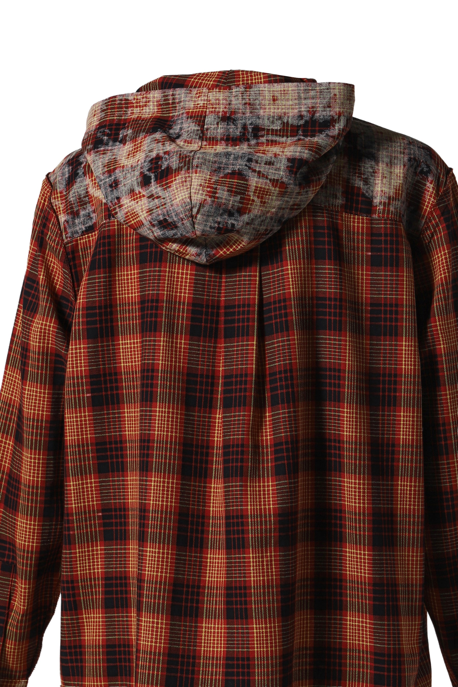 MAHA CHECK HOODIE SHIRT / RED