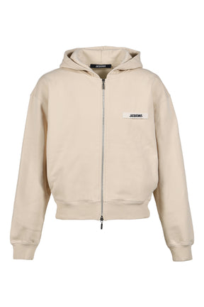 LE HOODIE ZIP GROS GRAIN / BEI