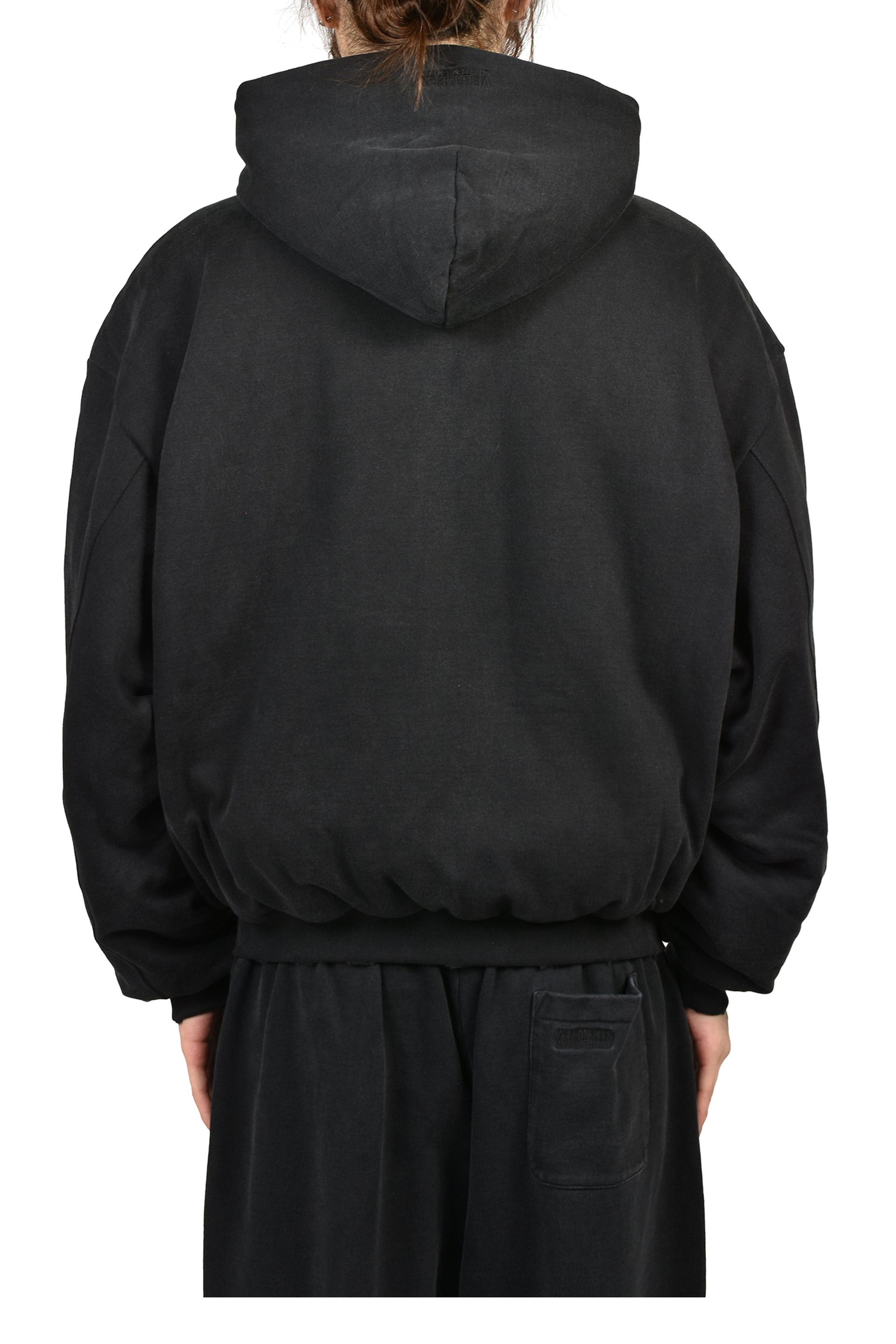 PUFFED ZIP-UP HOODIE FREE FRANCE / WASHED BLK