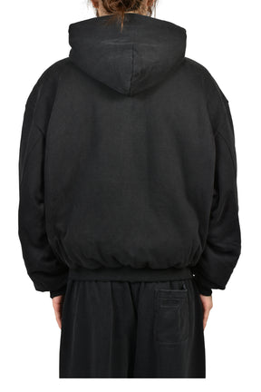 PUFFED ZIP-UP HOODIE FREE FRANCE / WASHED BLK