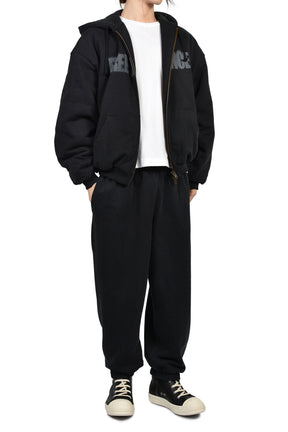 PUFFED ZIP-UP HOODIE FREE FRANCE / WASHED BLK