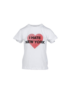 I HATE NY T SHIRT KNIT / WHT
