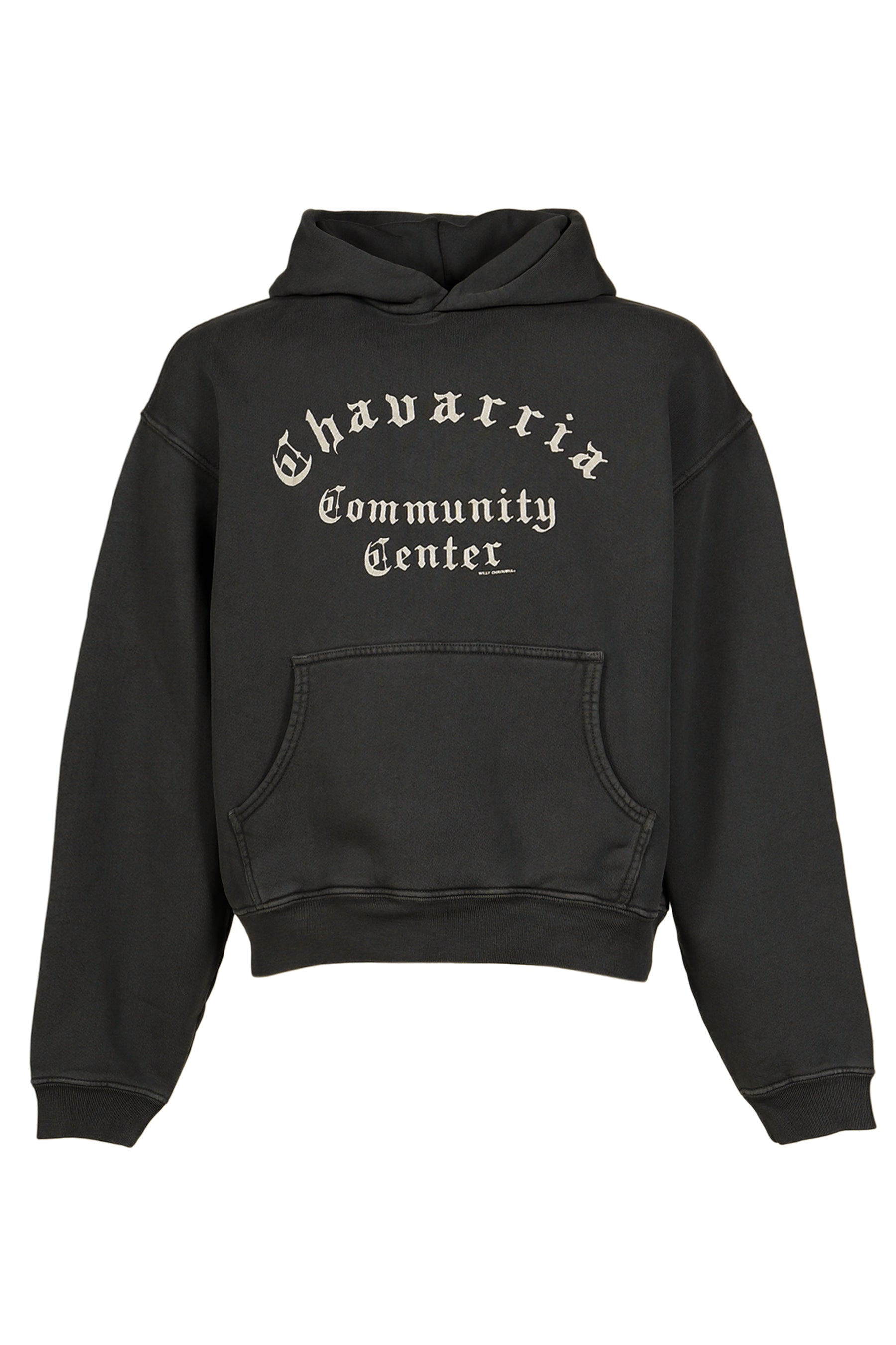 CHAVARRIA COMMUNITY CENTER SHRUNKEN PO HOODIE / PIRATE BLK