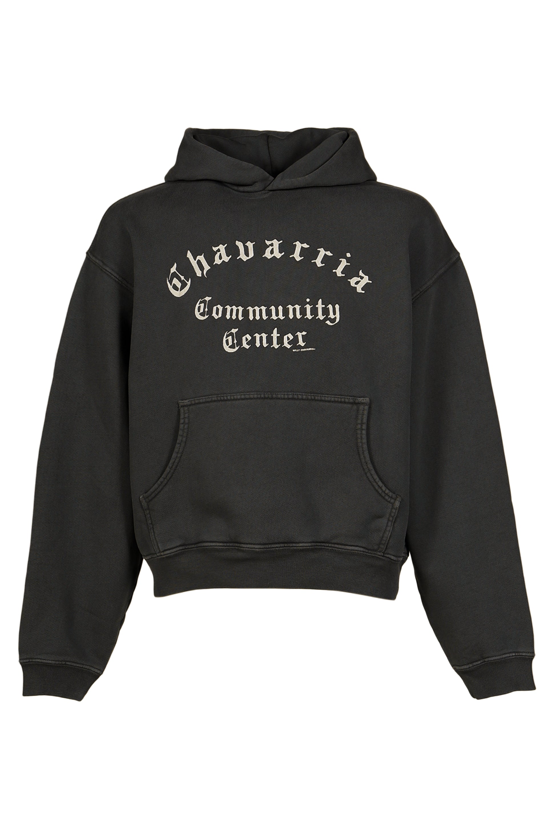 CHAVARRIA COMMUNITY CENTER SHRUNKEN PO HOODIE / PIRATE BLK