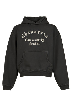 CHAVARRIA COMMUNITY CENTER SHRUNKEN PO HOODIE / PIRATE BLK