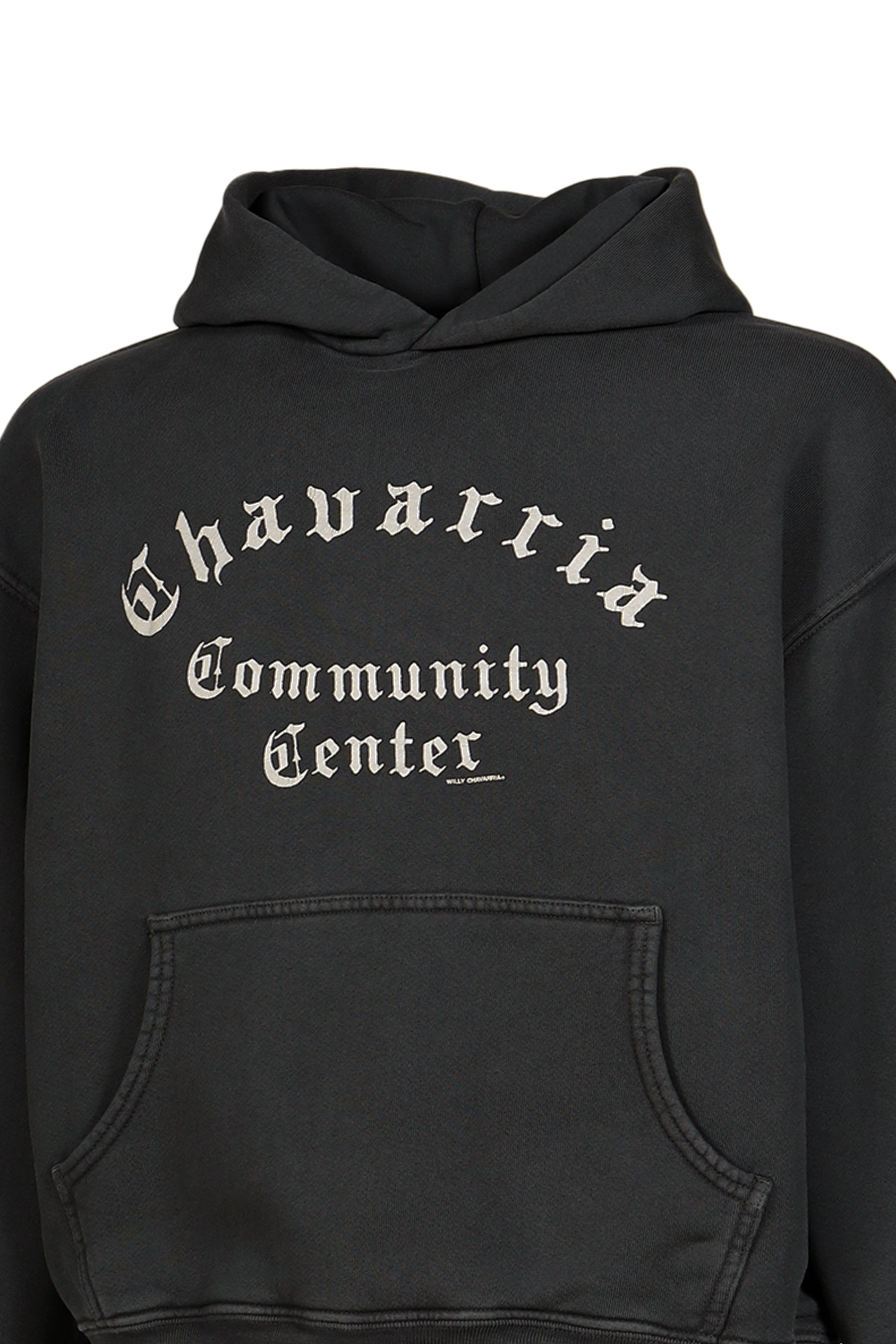 CHAVARRIA COMMUNITY CENTER SHRUNKEN PO HOODIE / PIRATE BLK