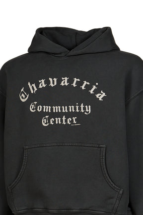 CHAVARRIA COMMUNITY CENTER SHRUNKEN PO HOODIE / PIRATE BLK