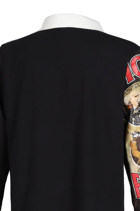 RUGBY TEE (UPCYCLED VINTAGE TEE) / BLK
