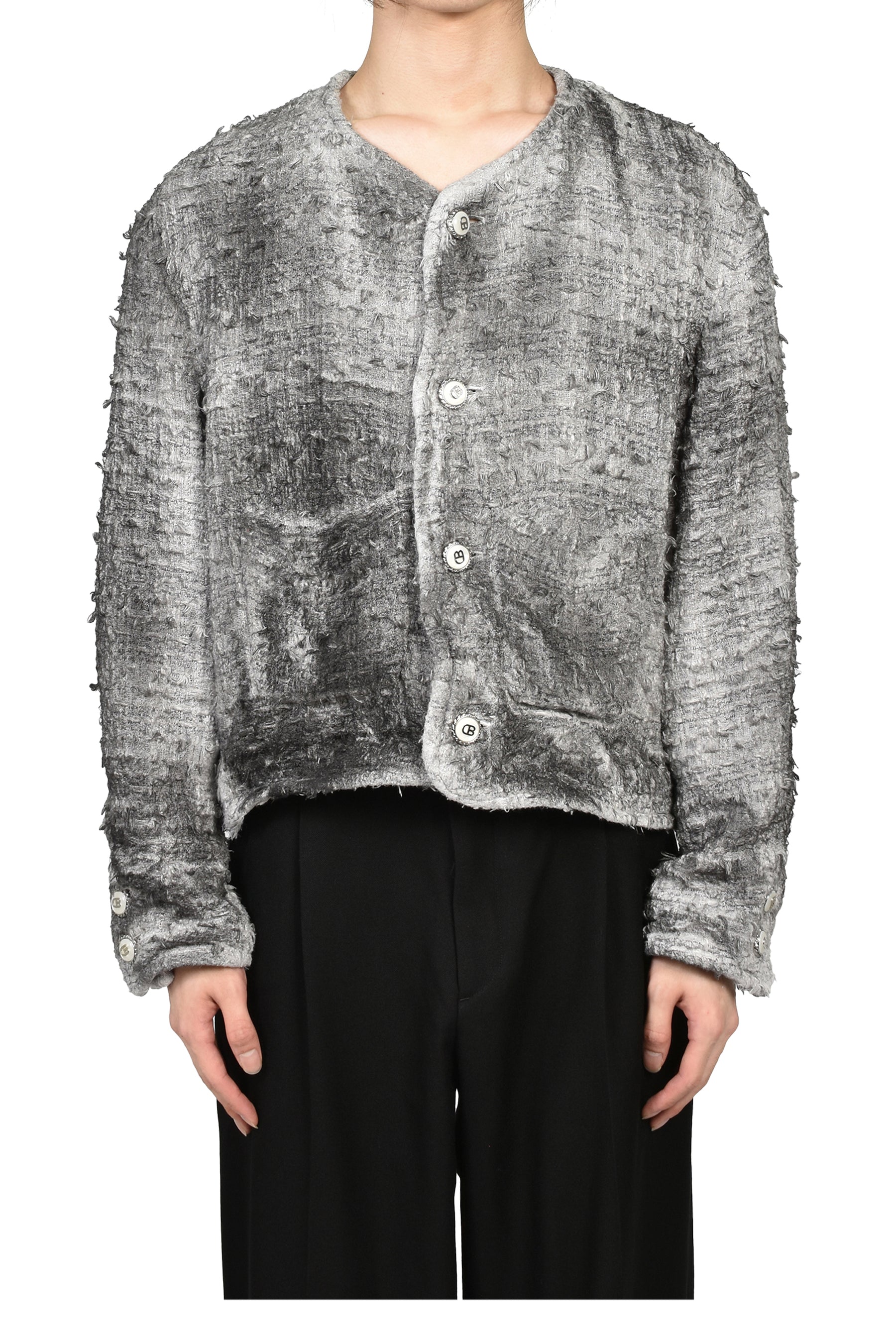 SMOG AIR STAINED TWEED JACKET / GRY