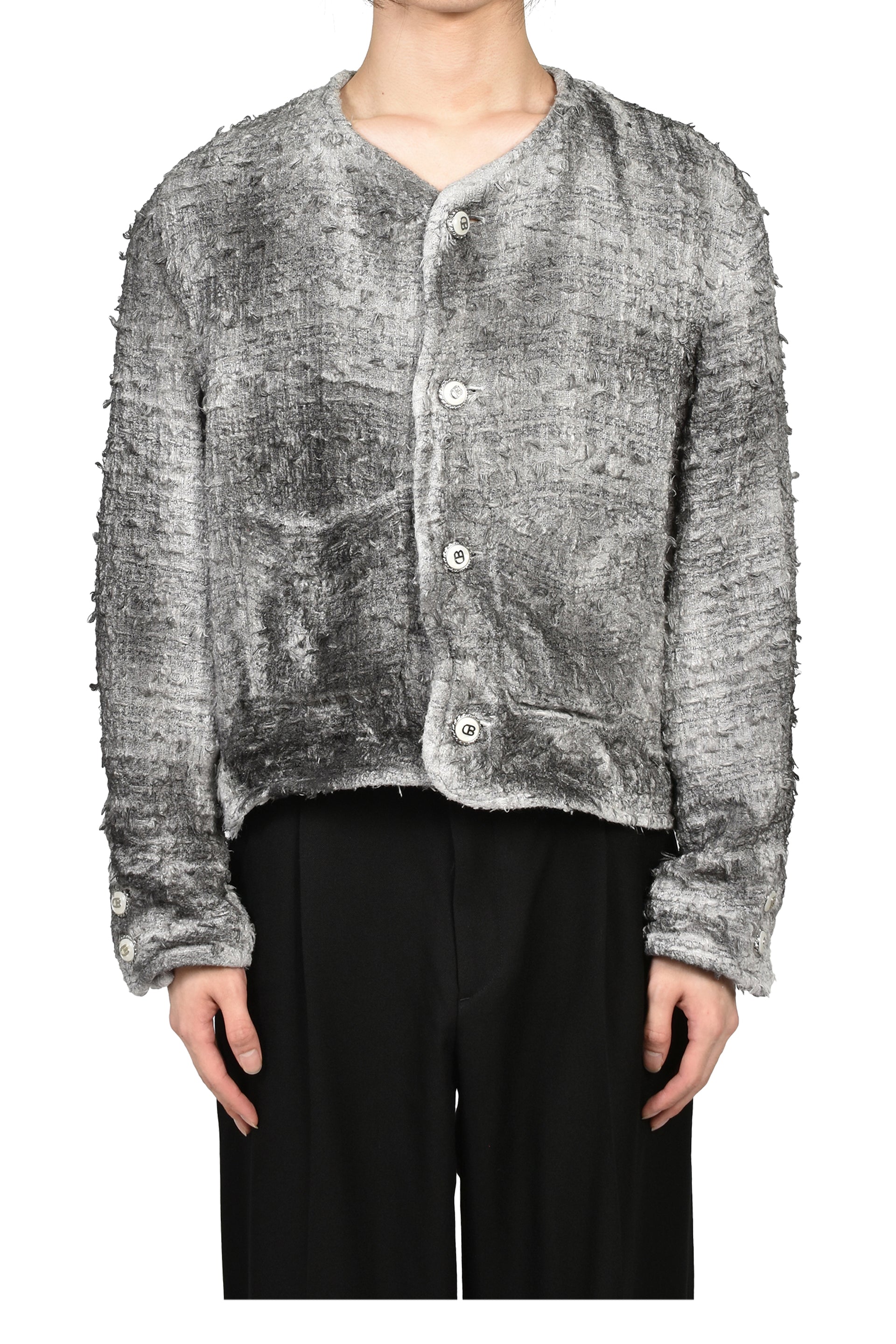 SMOG AIR STAINED TWEED JACKET / GRY