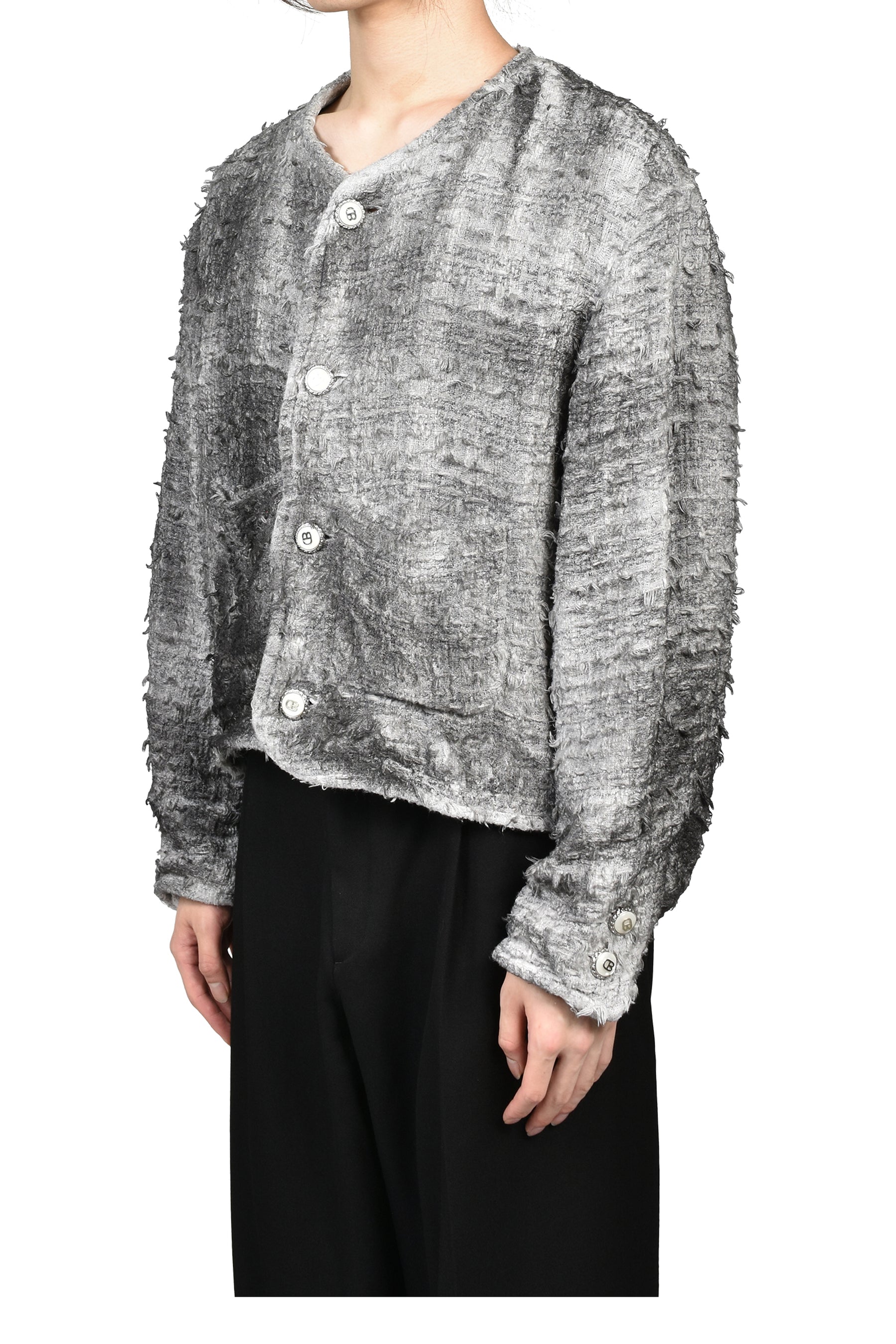 SMOG AIR STAINED TWEED JACKET / GRY