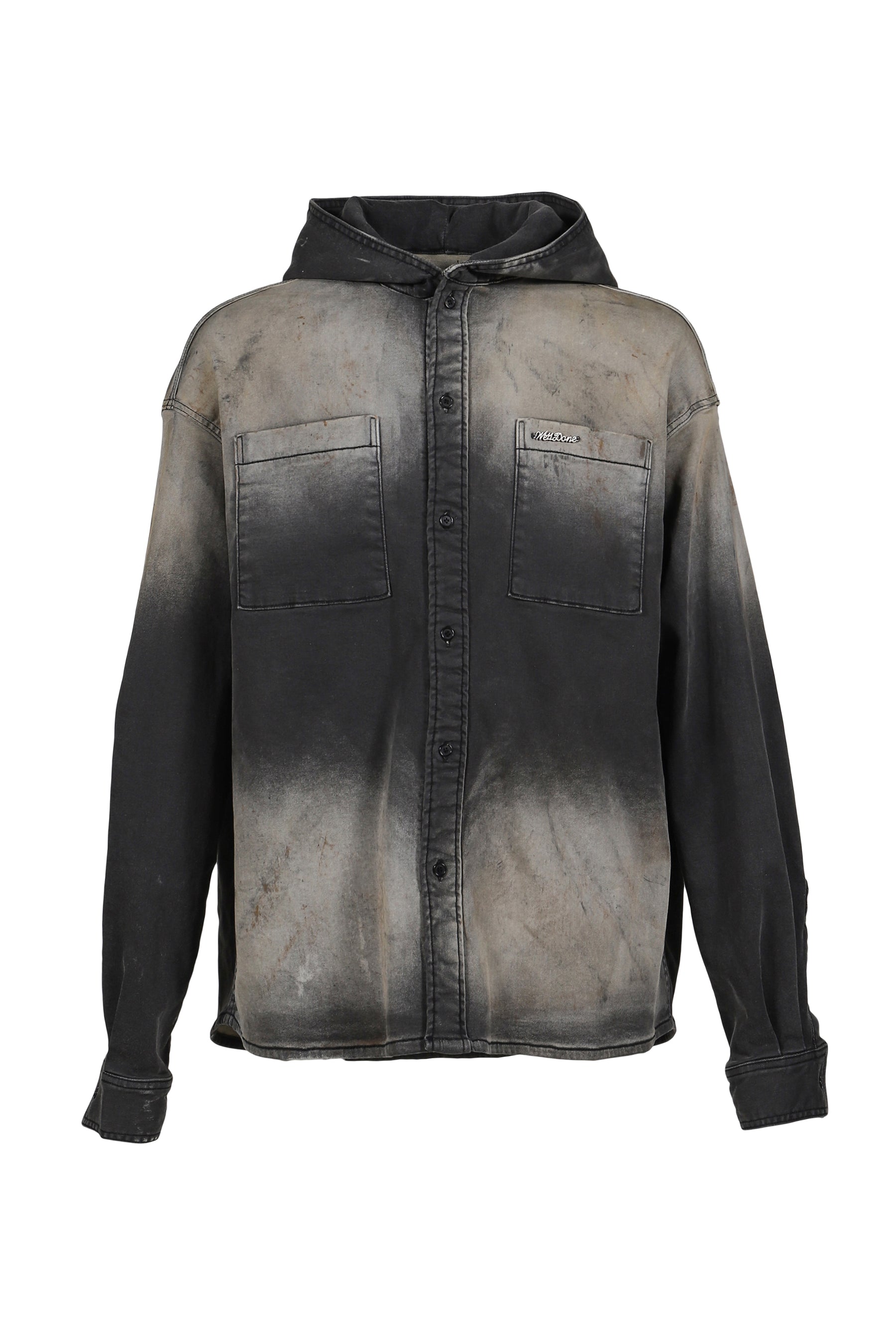 DIRTY-WASHED DENIM SHIRTS / BLK