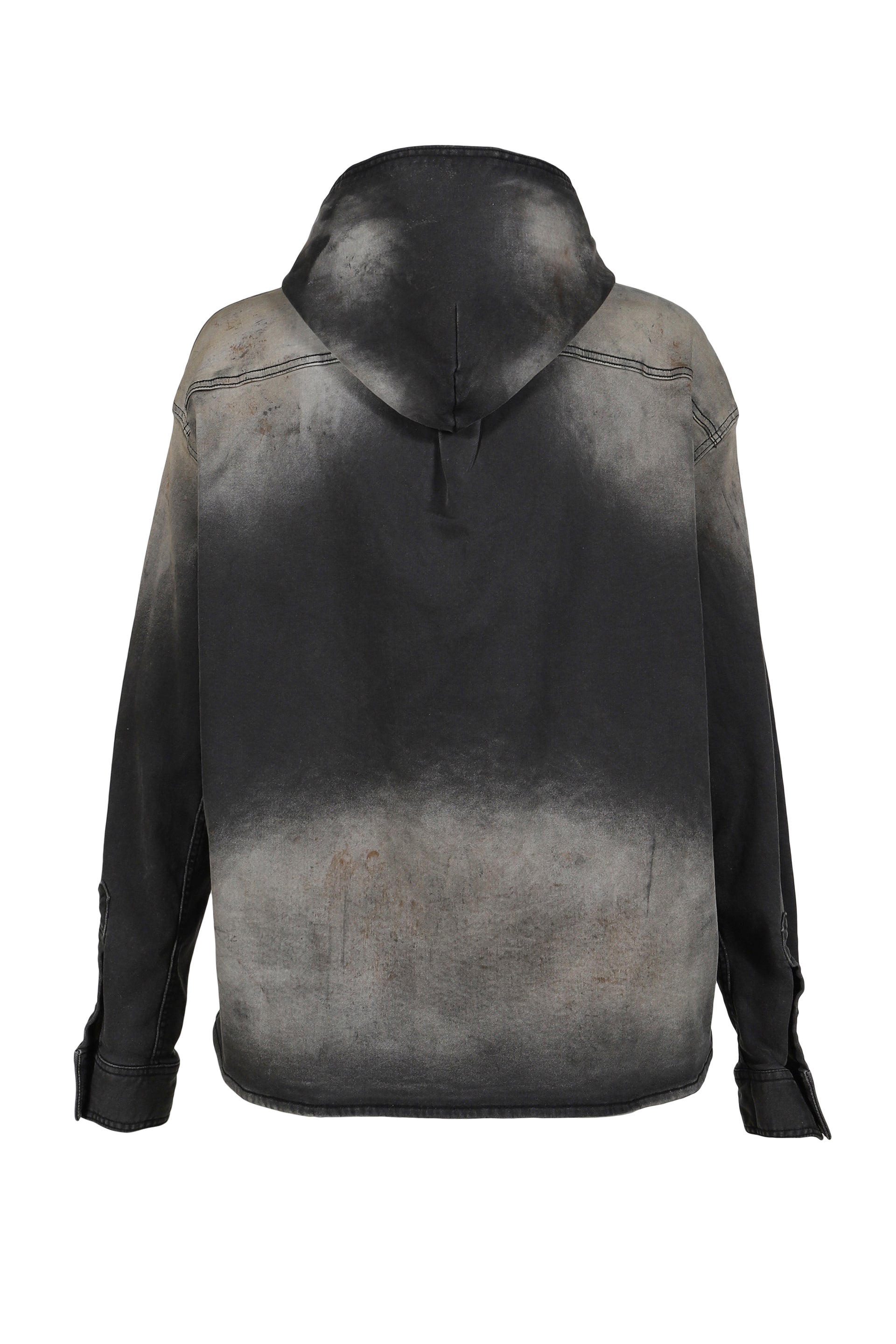 DIRTY-WASHED DENIM SHIRTS / BLK