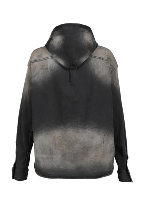 DIRTY-WASHED DENIM SHIRTS / BLK