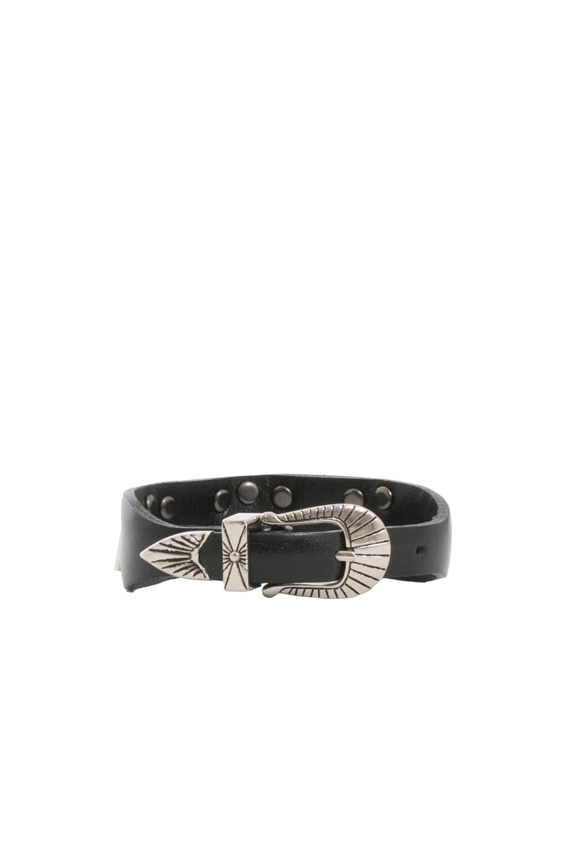 TOGA ARCHIVES FW23 TRIANGLE LEATHER BANGLE / BLK -NUBIAN