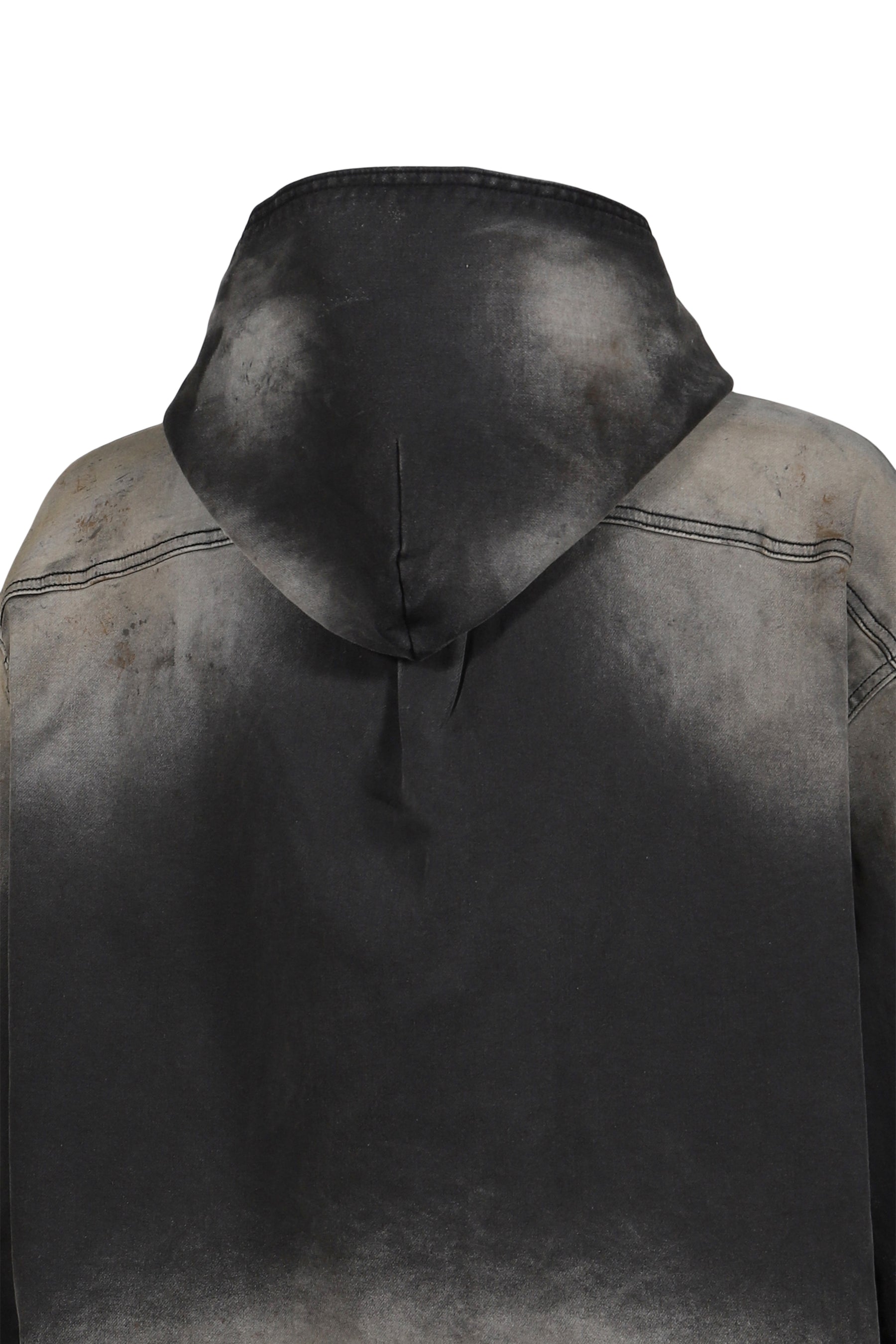 DIRTY-WASHED DENIM SHIRTS / BLK