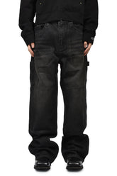 ENDRICK DAMAGED DENIM PANTS / BLK 