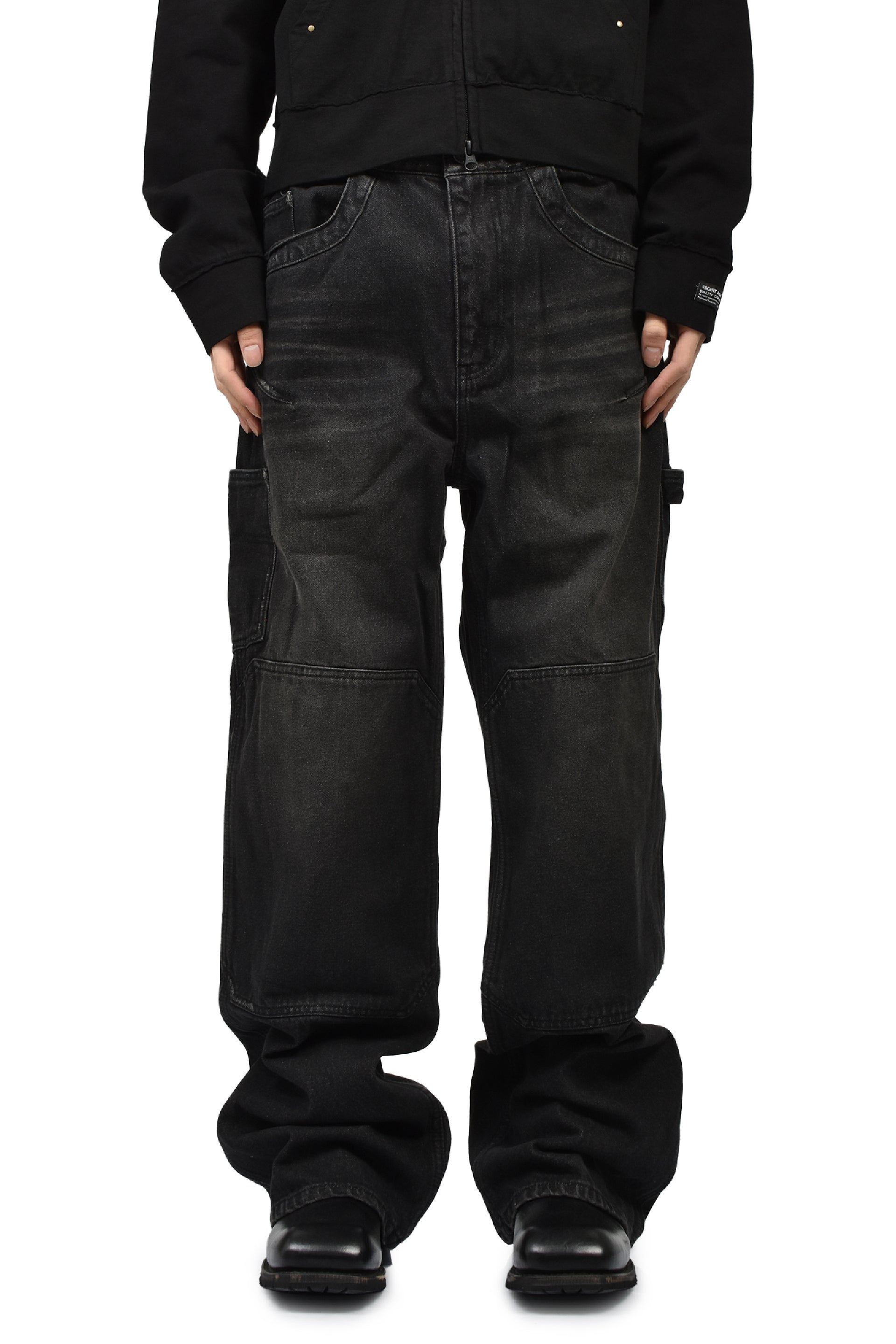 ENDRICK DAMAGED DENIM PANTS / BLK
