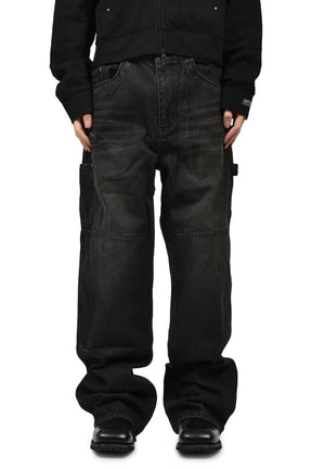ENDRICK DAMAGED DENIM PANTS / BLK 