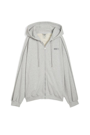 T7 OVERSIZED FULL-ZIP HOODIE TR / FLAT LIGHT GRAY HEATHER