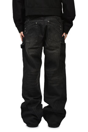 ENDRICK DAMAGED DENIM PANTS / BLK 