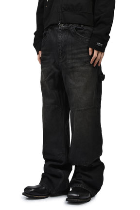 ENDRICK DAMAGED DENIM PANTS / BLK 