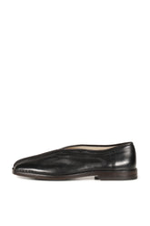 FLAT PIPED SLIPPERS / BLK  D.CHOCOLATE