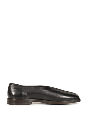 FLAT PIPED SLIPPERS / BLK  D.CHOCOLATE