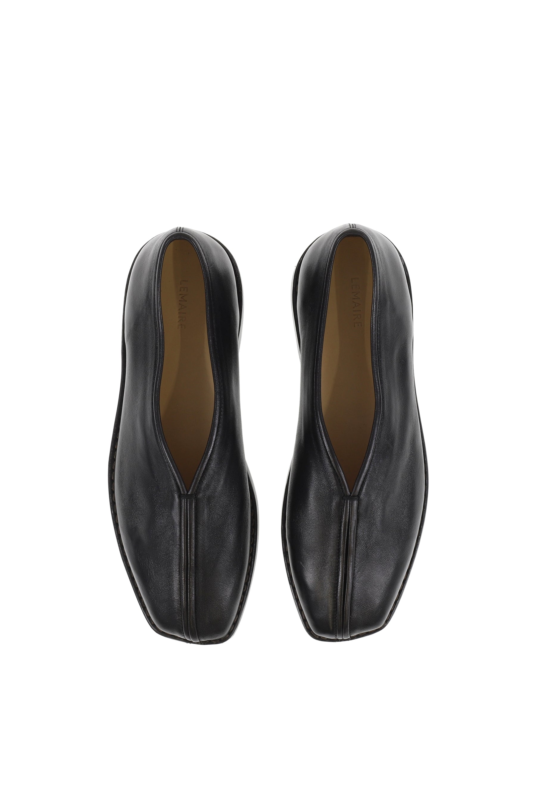 FLAT PIPED SLIPPERS / BLK  D.CHOCOLATE