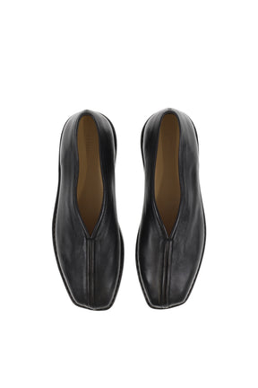 FLAT PIPED SLIPPERS / BLK  D.CHOCOLATE