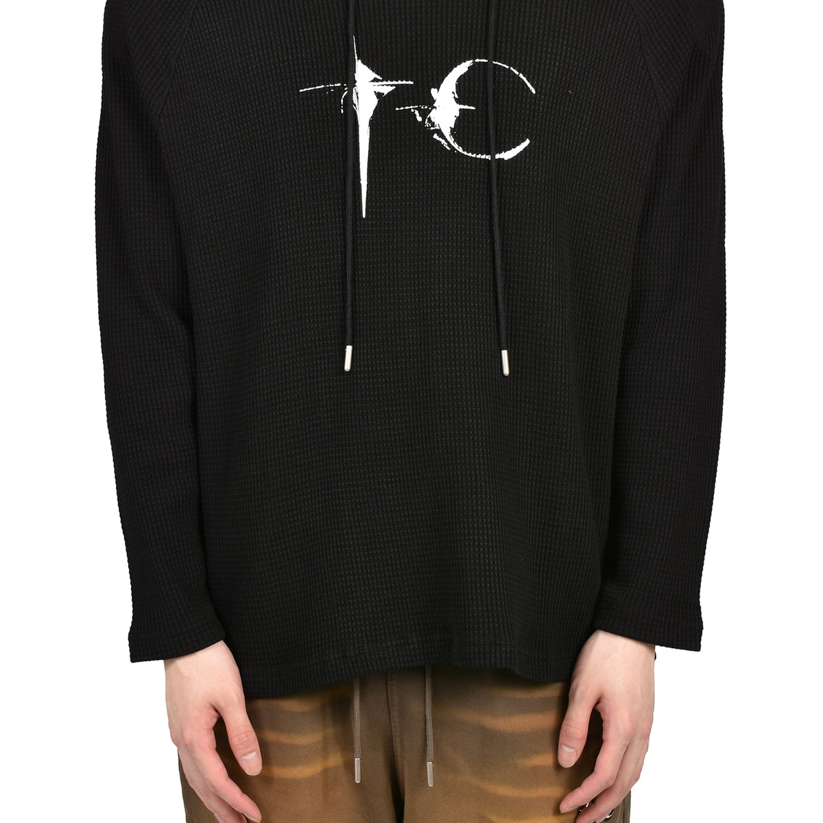 Thug Club サグクラブ SS26 BULK SHOULDER WAFFLE HOODIE / BLK