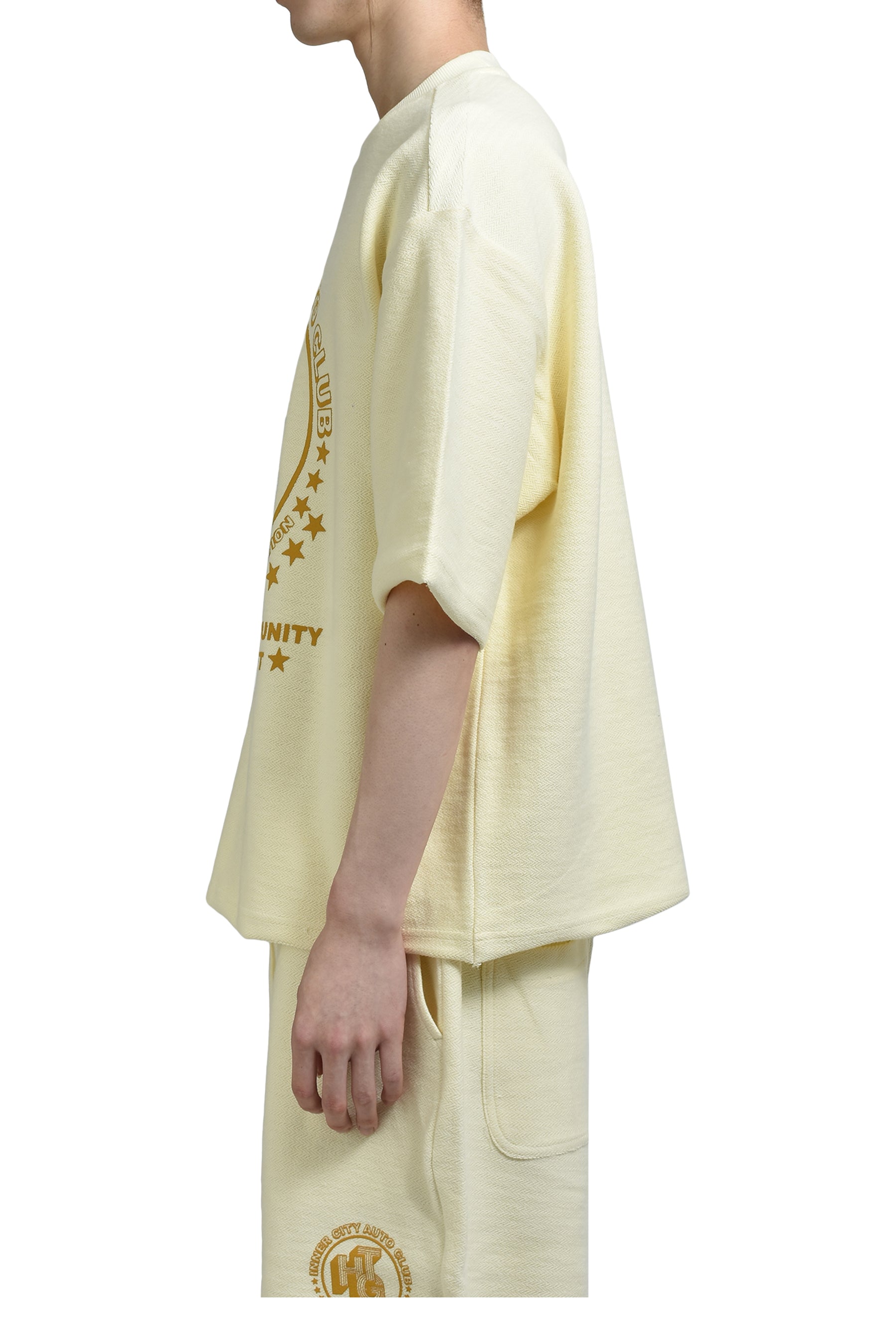 ASSOCIATION HERRINGBONE CREW / WHT