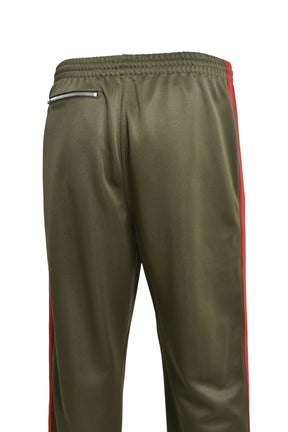 TRACK PANT - POLY SMOOTH (EXCLUSIVE) / OLV RED BRW