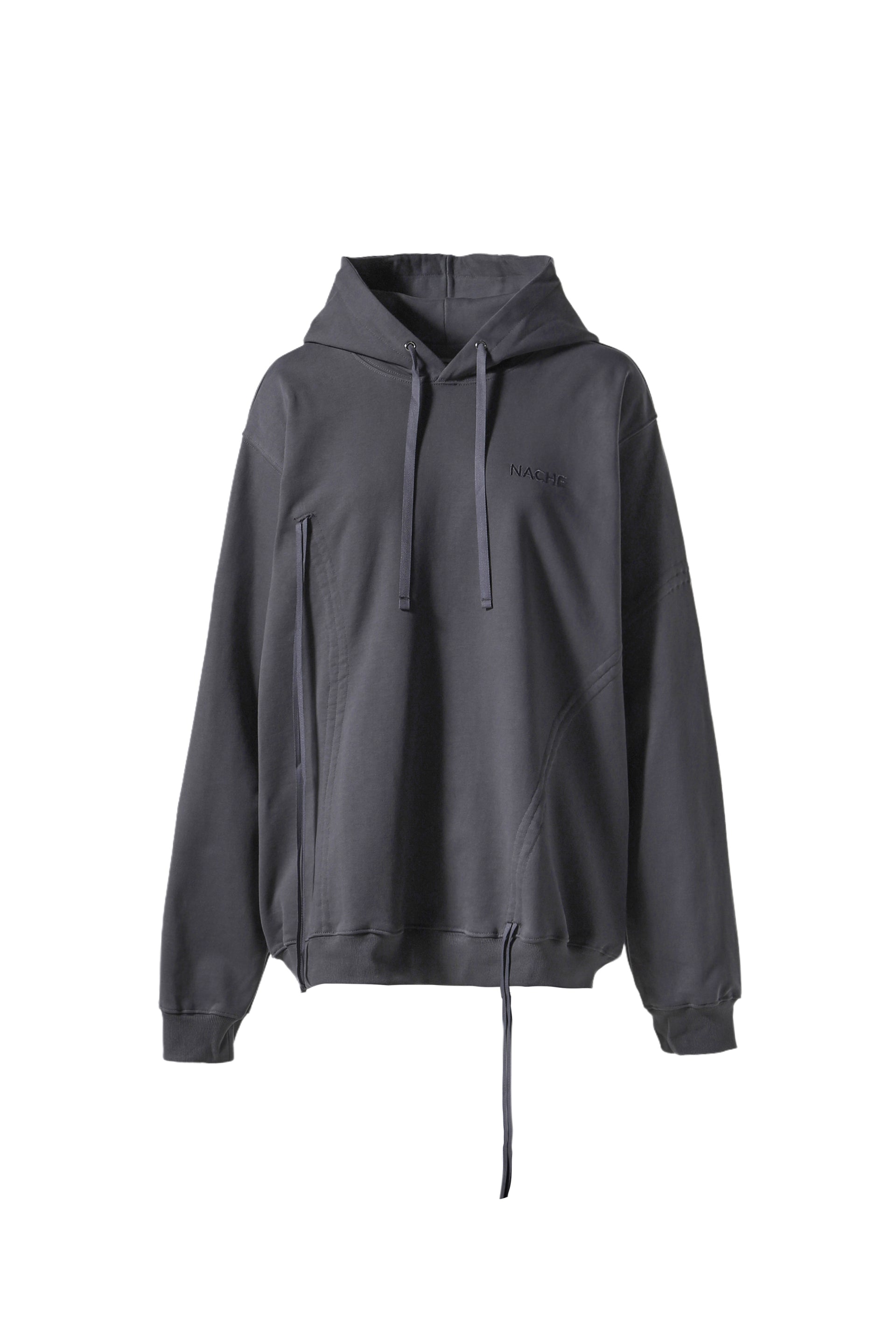 NACHE SHIRRING HOODIE SWEAT SHIRT / CHA