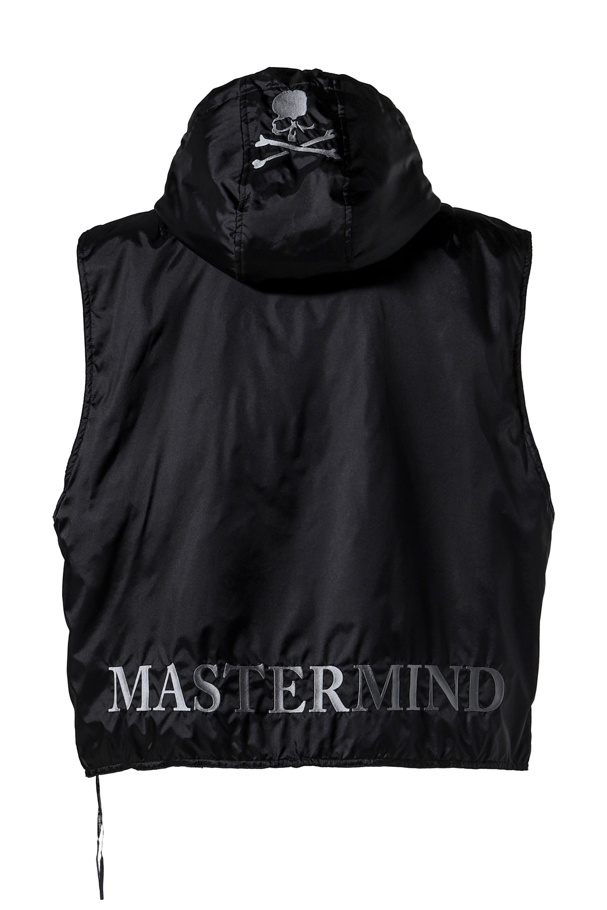 HOODED NYLON VEST / BLK