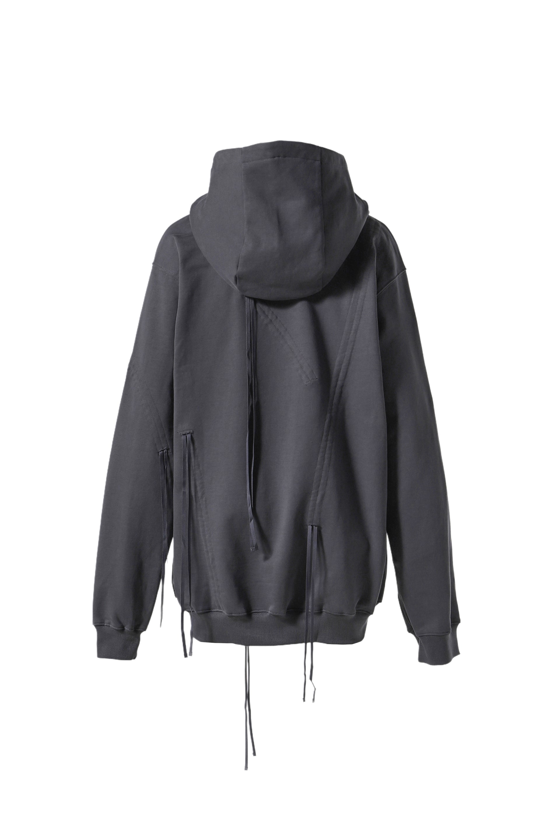 NACHE SHIRRING HOODIE SWEAT SHIRT / CHA